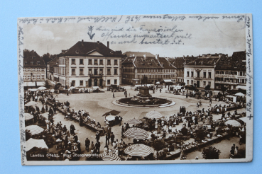 Postcard PC Landau Pfalz 1929 market place Town architecture Rheinland Pfalz